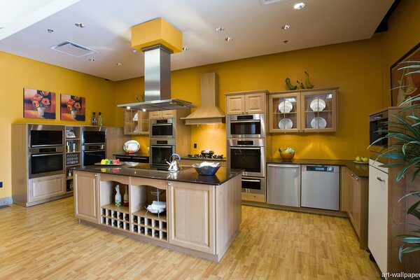 Ideas de interior de cocina amarilla