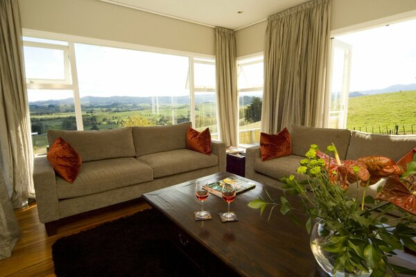 Elegante sala de estar en su Villa