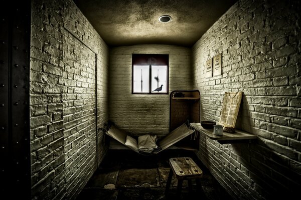 Interior of the prisoners prison cell