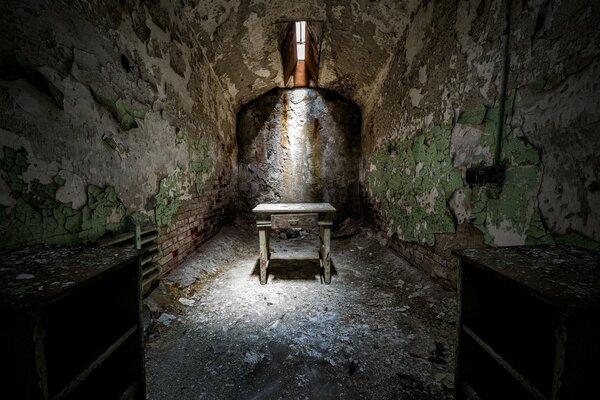 Caméra dans un donjon brut avec des murs en lambeaux