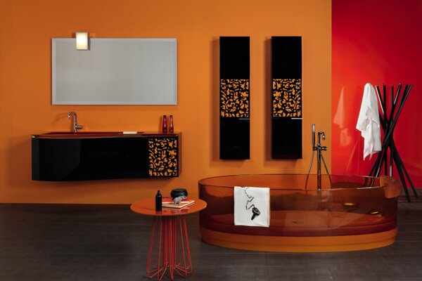 Orange Designer Bathroom