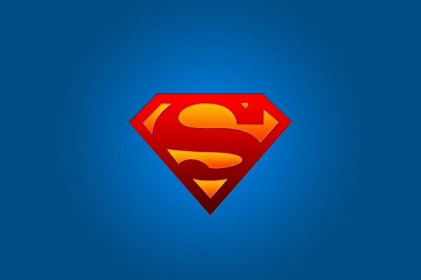 Logo Supermana na niebieskim tle