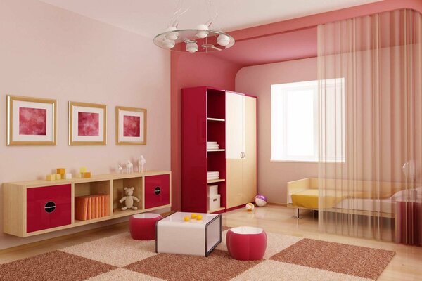 Interior elegante de la habitación de los niños