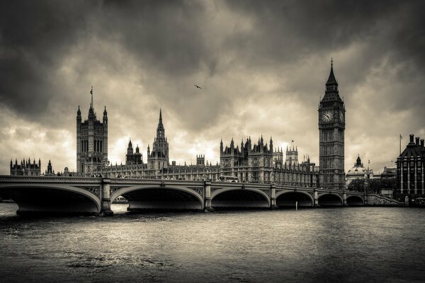 Düsteres Bild der Stadt London