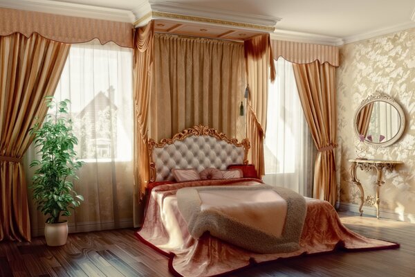 Decorare una camera da letto elegante in rosa