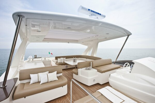 On board a luxury luxury yacht