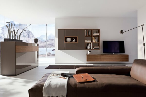 Modern interior with a beautiful view