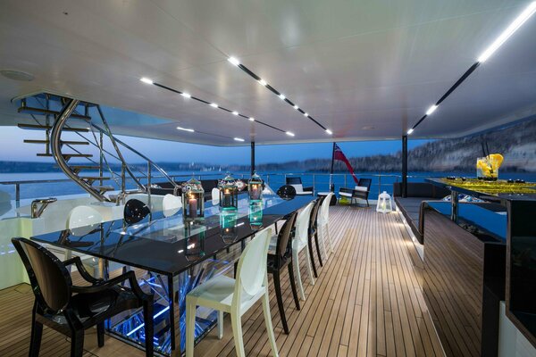 Luxusyacht. Design-Interieur