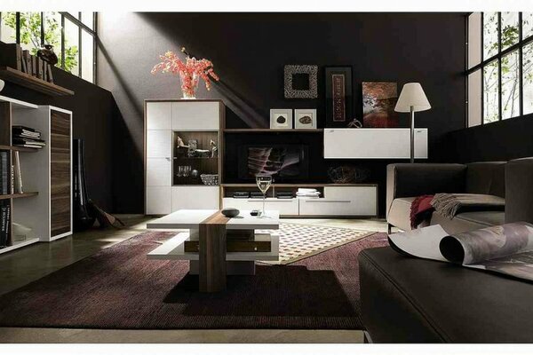 This is a living room room with a stylish interior design