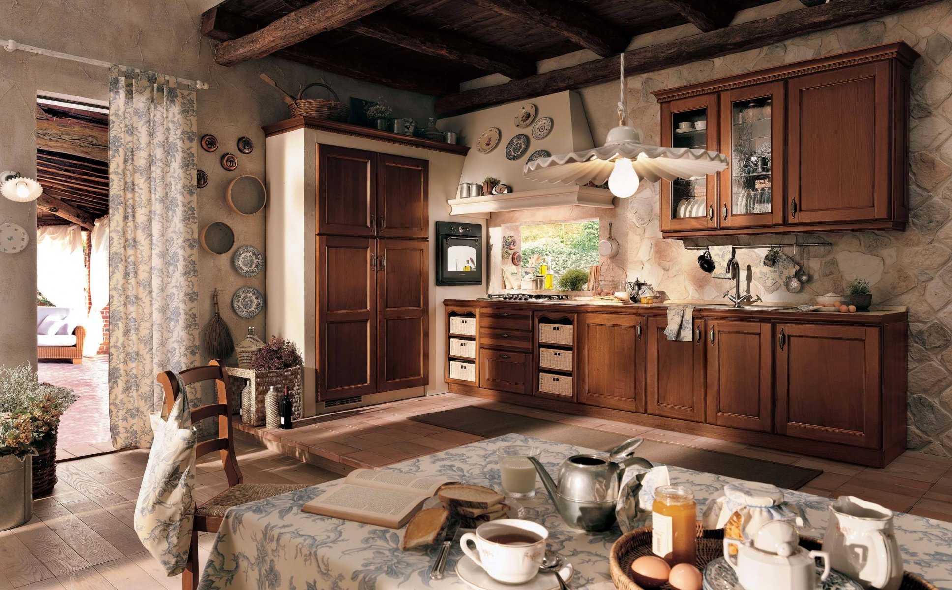 interni stile design villa cucina