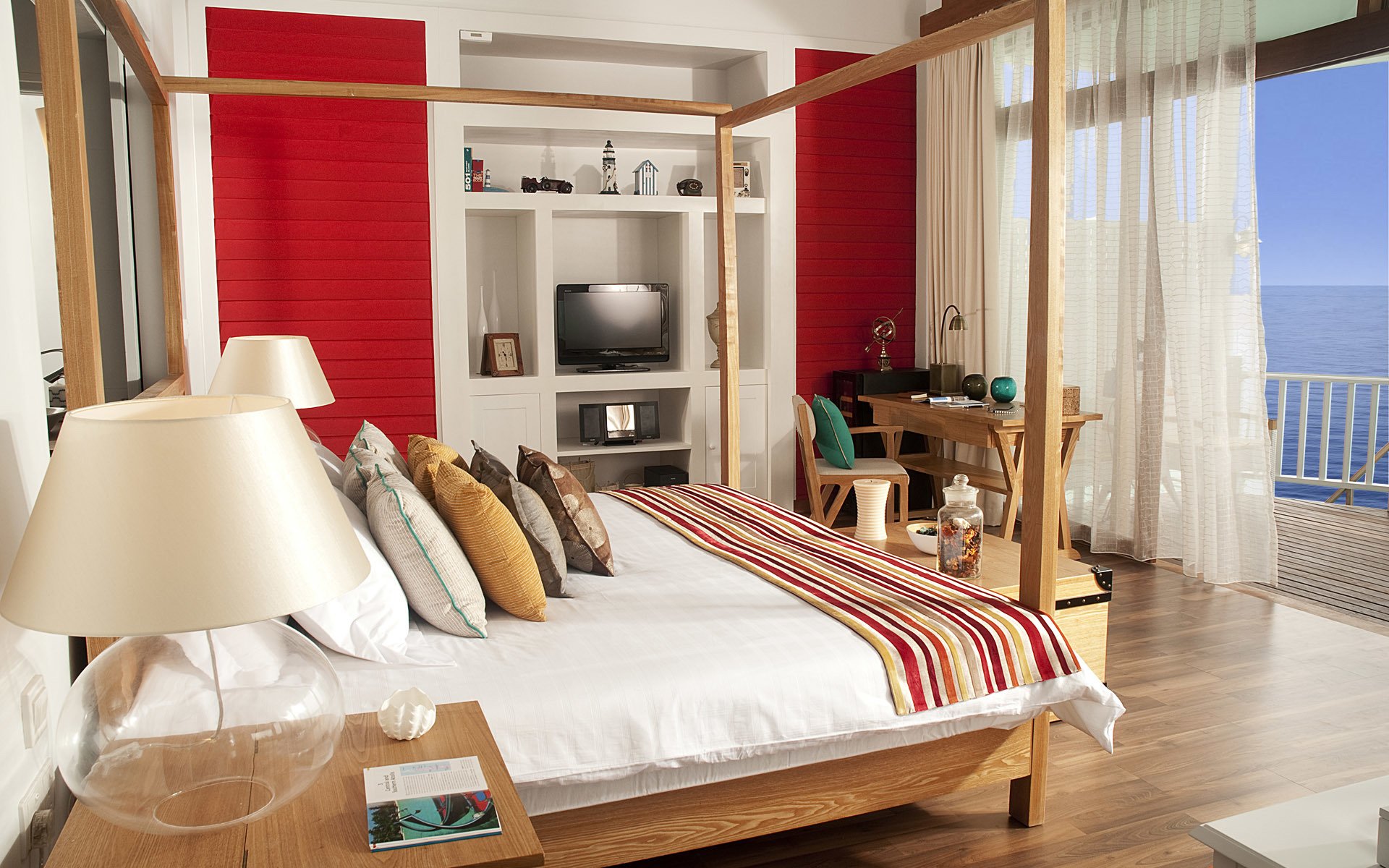 interior background room sea comfort sports bedroom