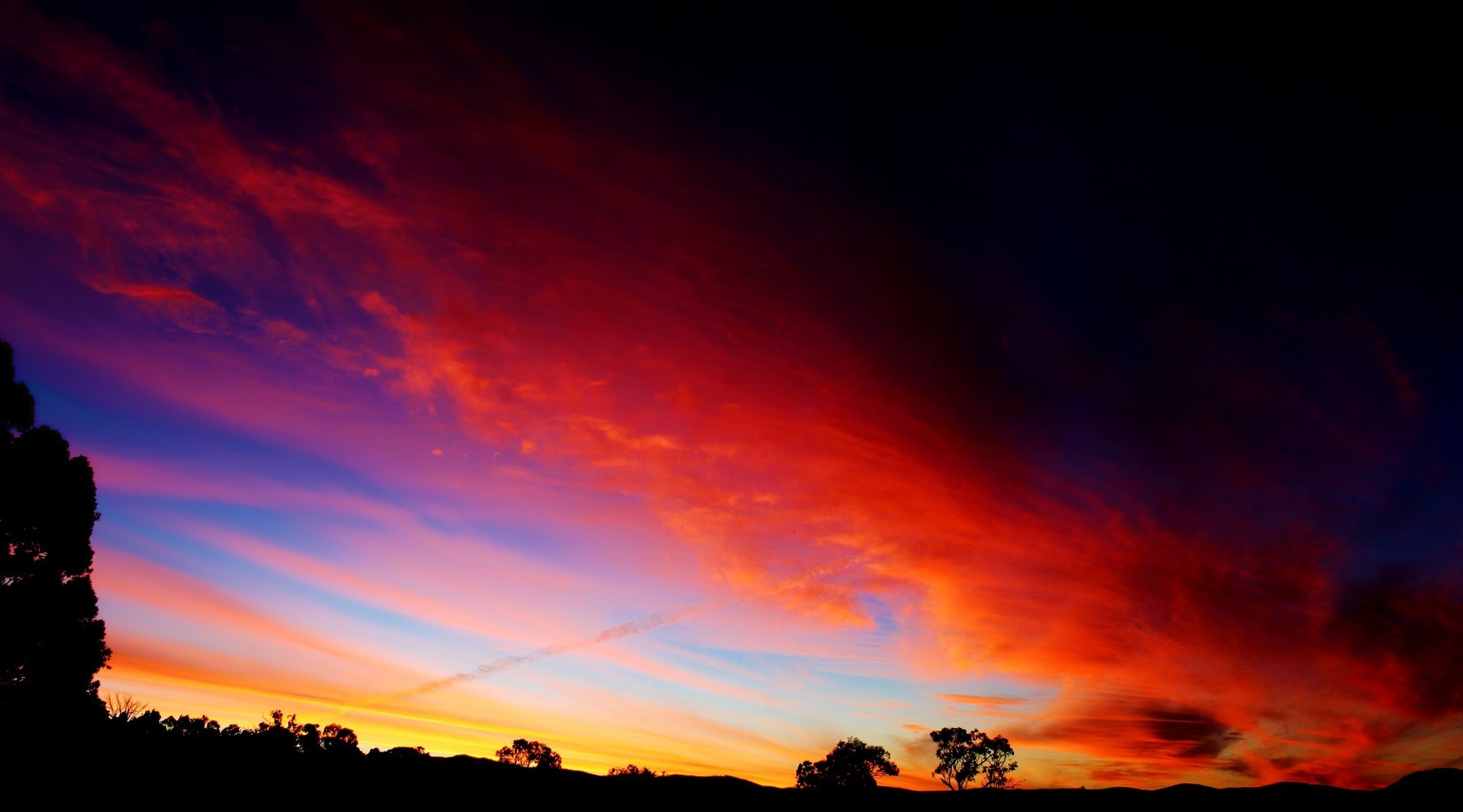 puesta de sol noche cielo