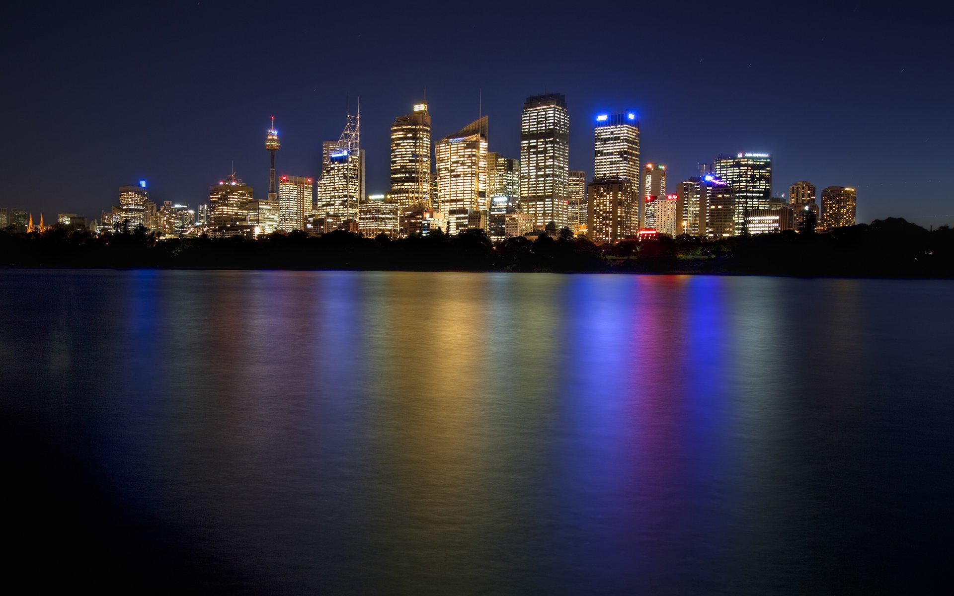 australia downtown skyline sídney night sydney noche australia