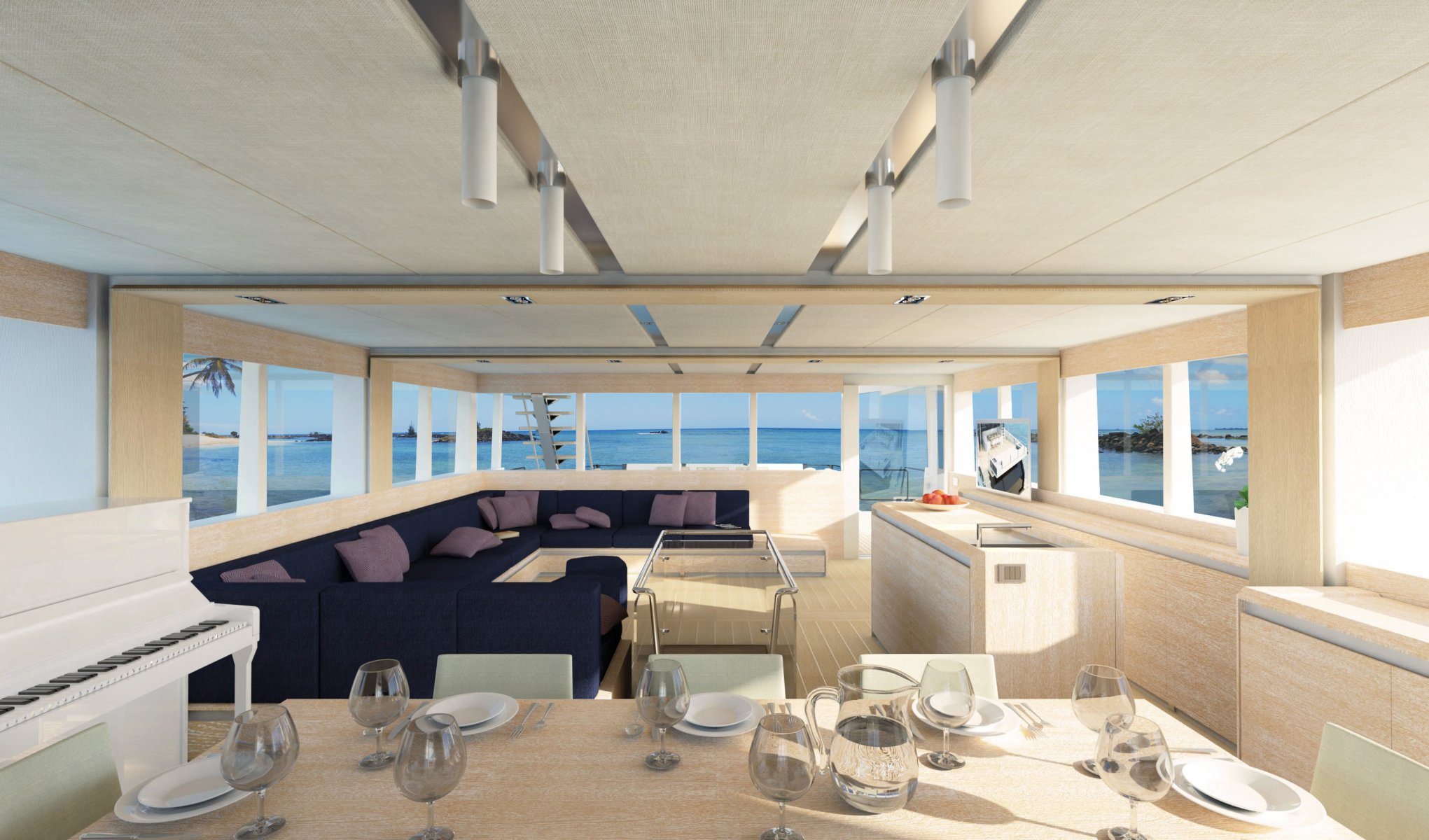 interior style design yacht suite salon