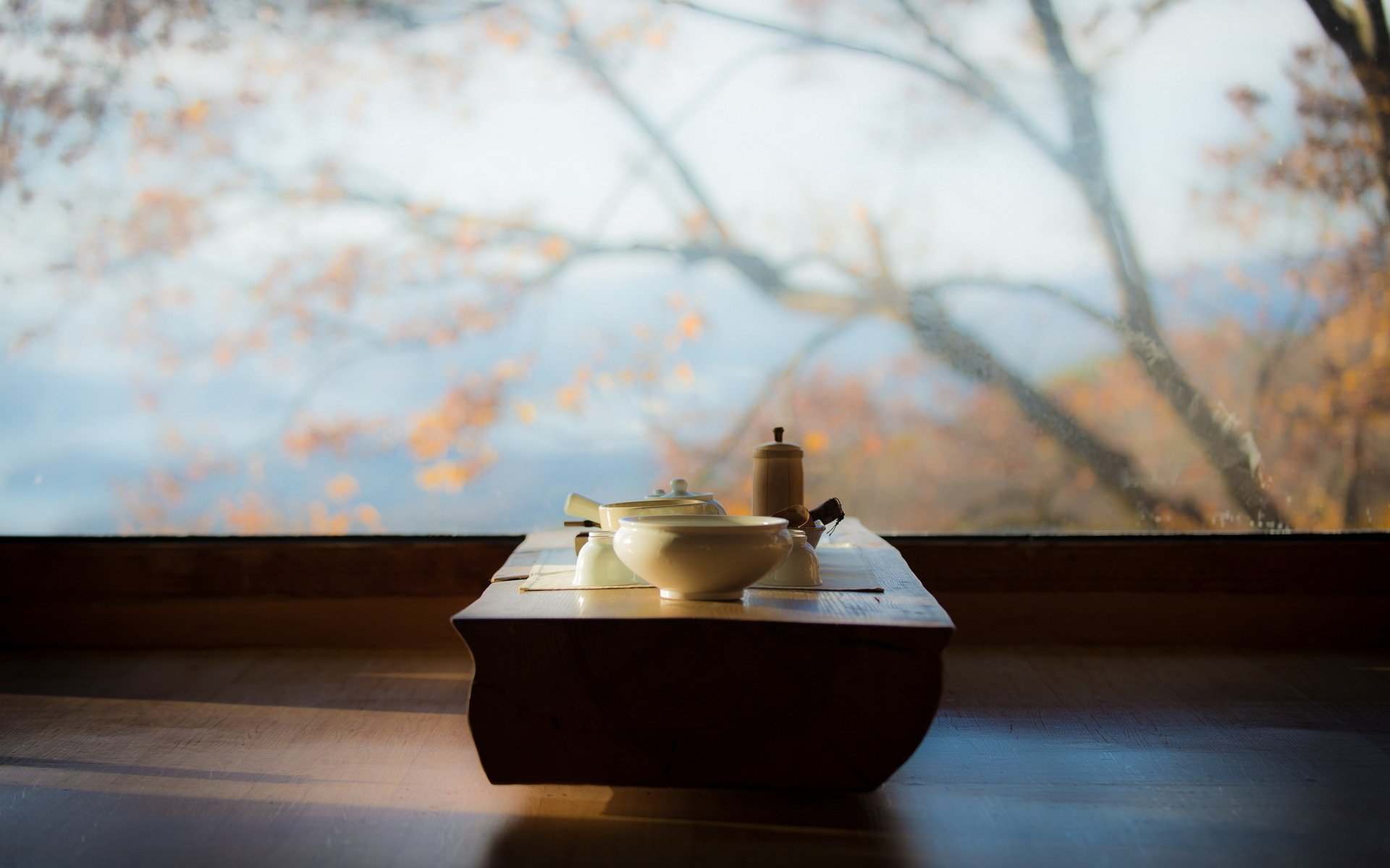 table tea window interior