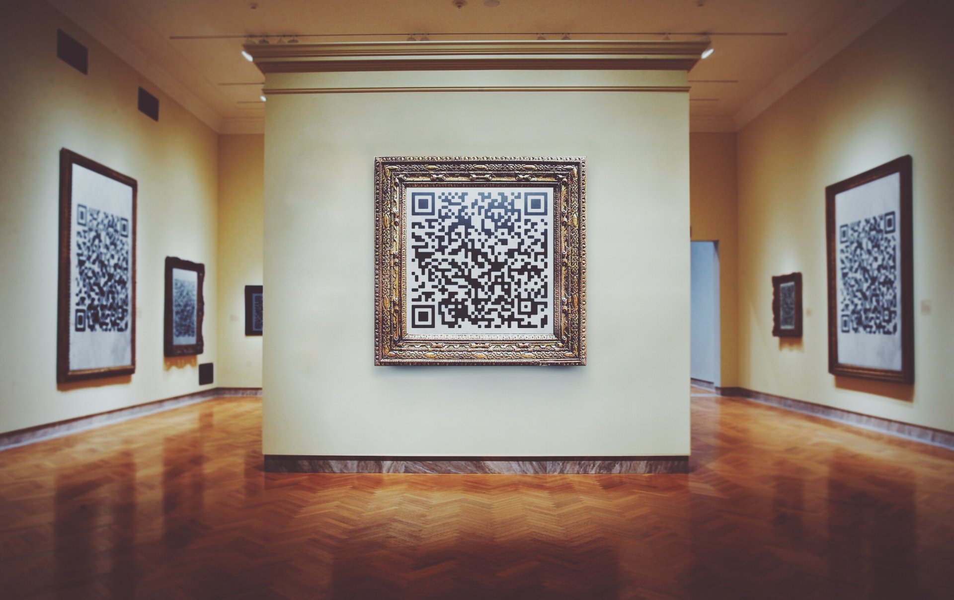 qr mona lisa gioconda muzeum obraz