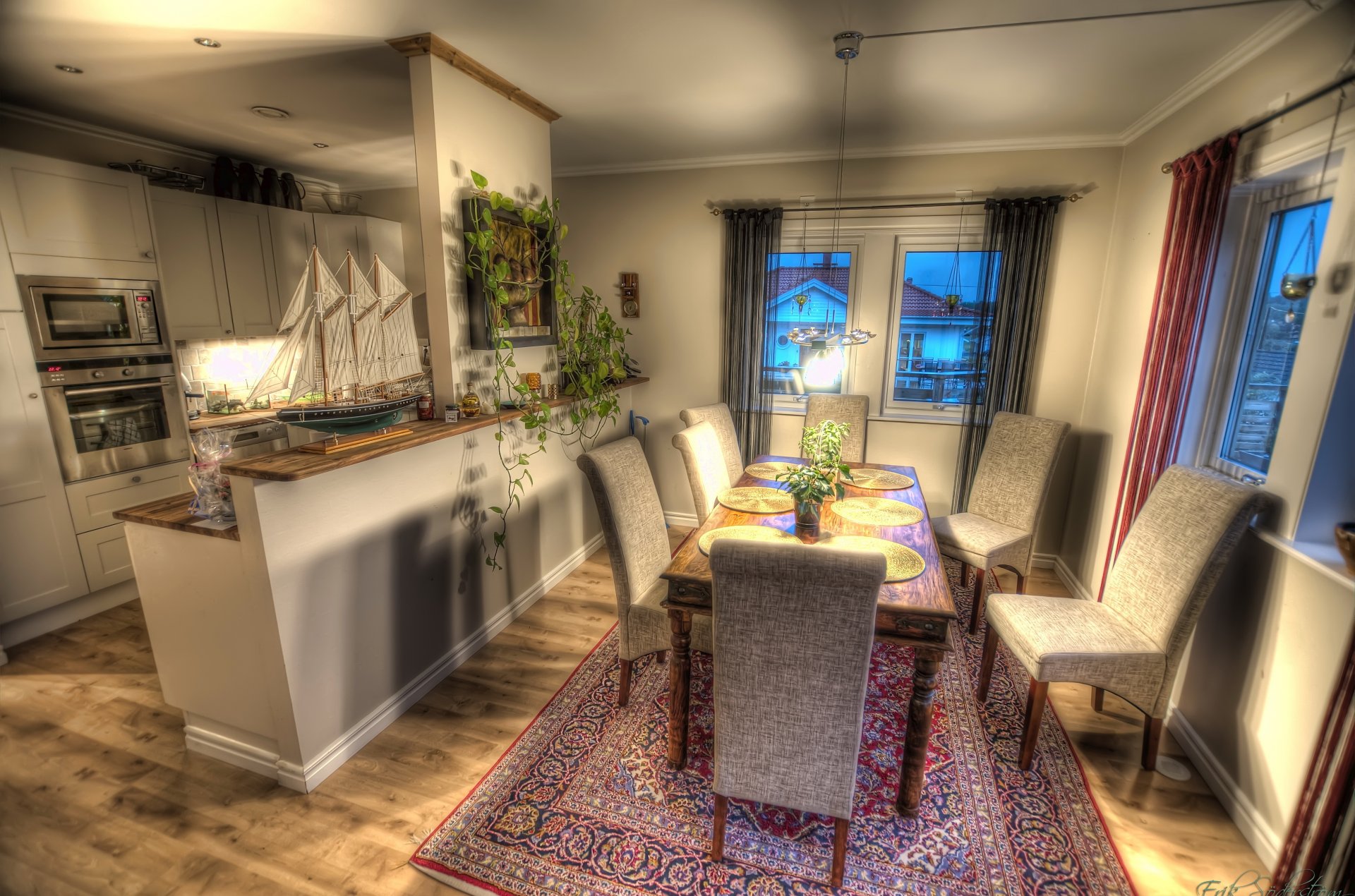 interior kitchen table chairs carpet design hdr photo