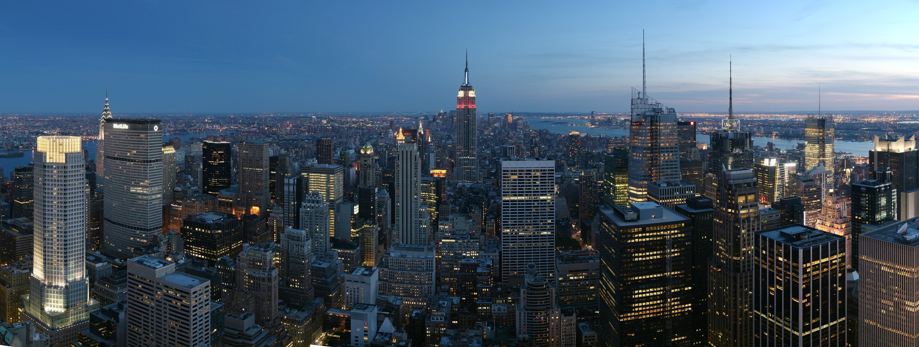 new york город панорама empire state building