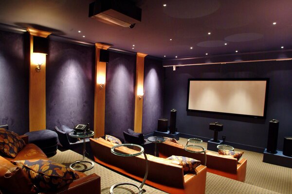 Elegante home theater interno