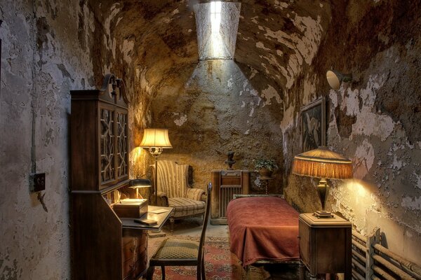 Intérieur d Al Capone dans la chambre de la prison