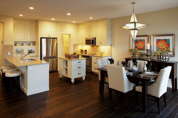 Kitchen living room. Interior design