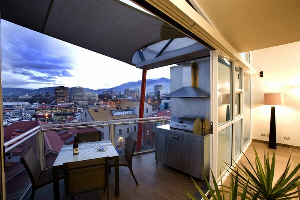 Stylish kitchen with a chic view