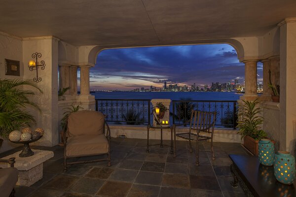 Interior of a large terrace in Miami