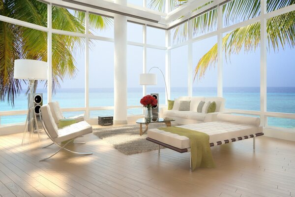 Cozy room with sea view