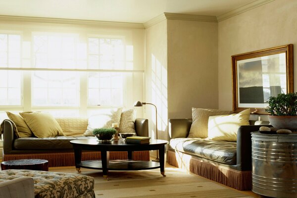 Bright living room in a country house