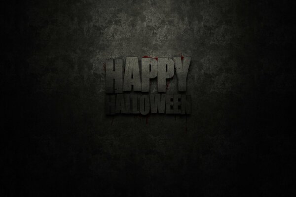 Inschrift : Happy Halloween auf dunklem Hintergrund