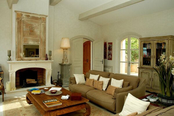 Wohnzimmer Interieur in einer Luxusvilla in Frankreich