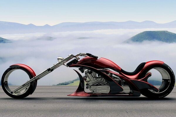 Rouge moto concept sans axe central