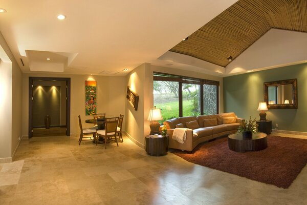 Villa design in warm colors