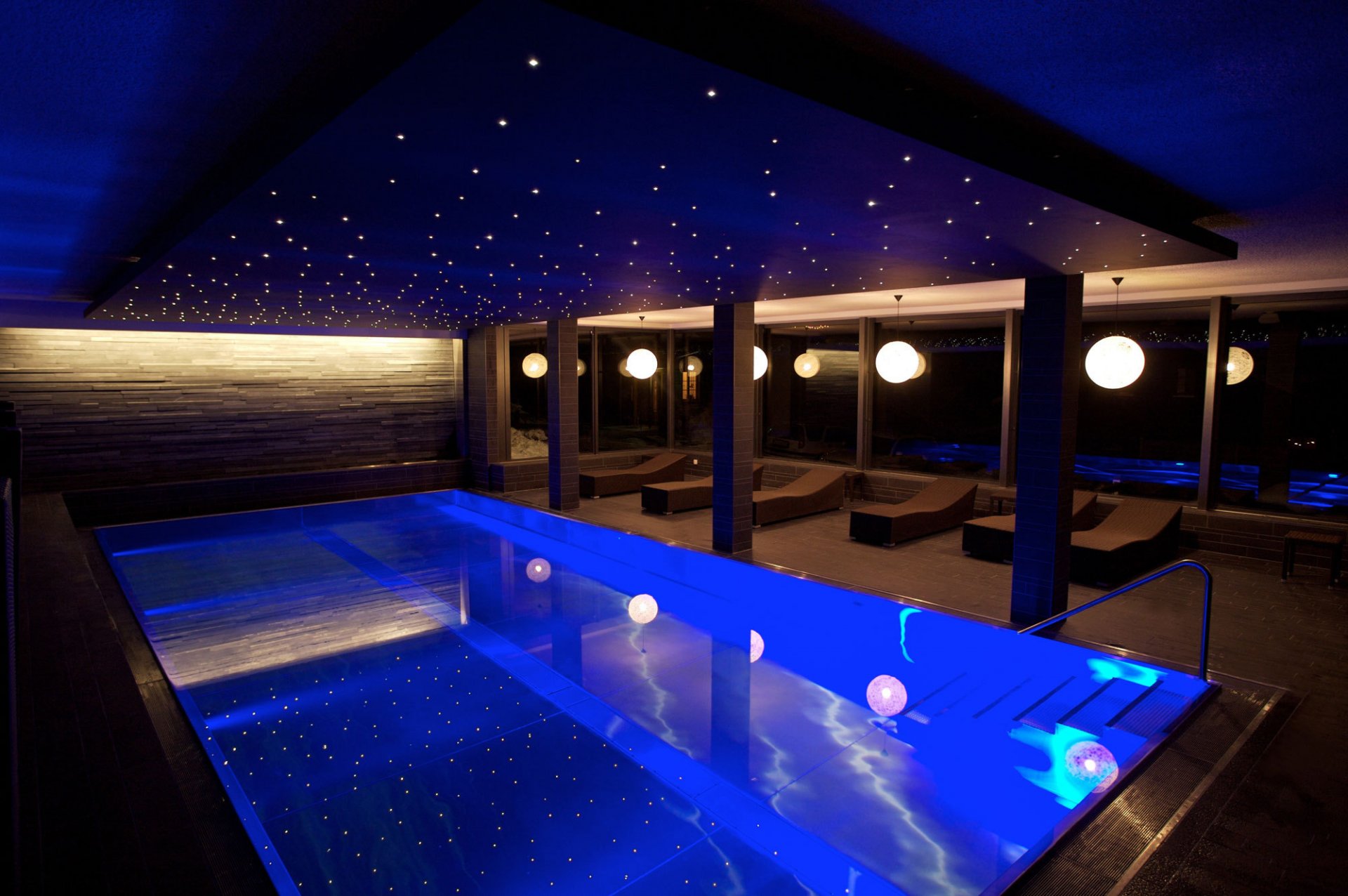 interior pool beds lighting lamps