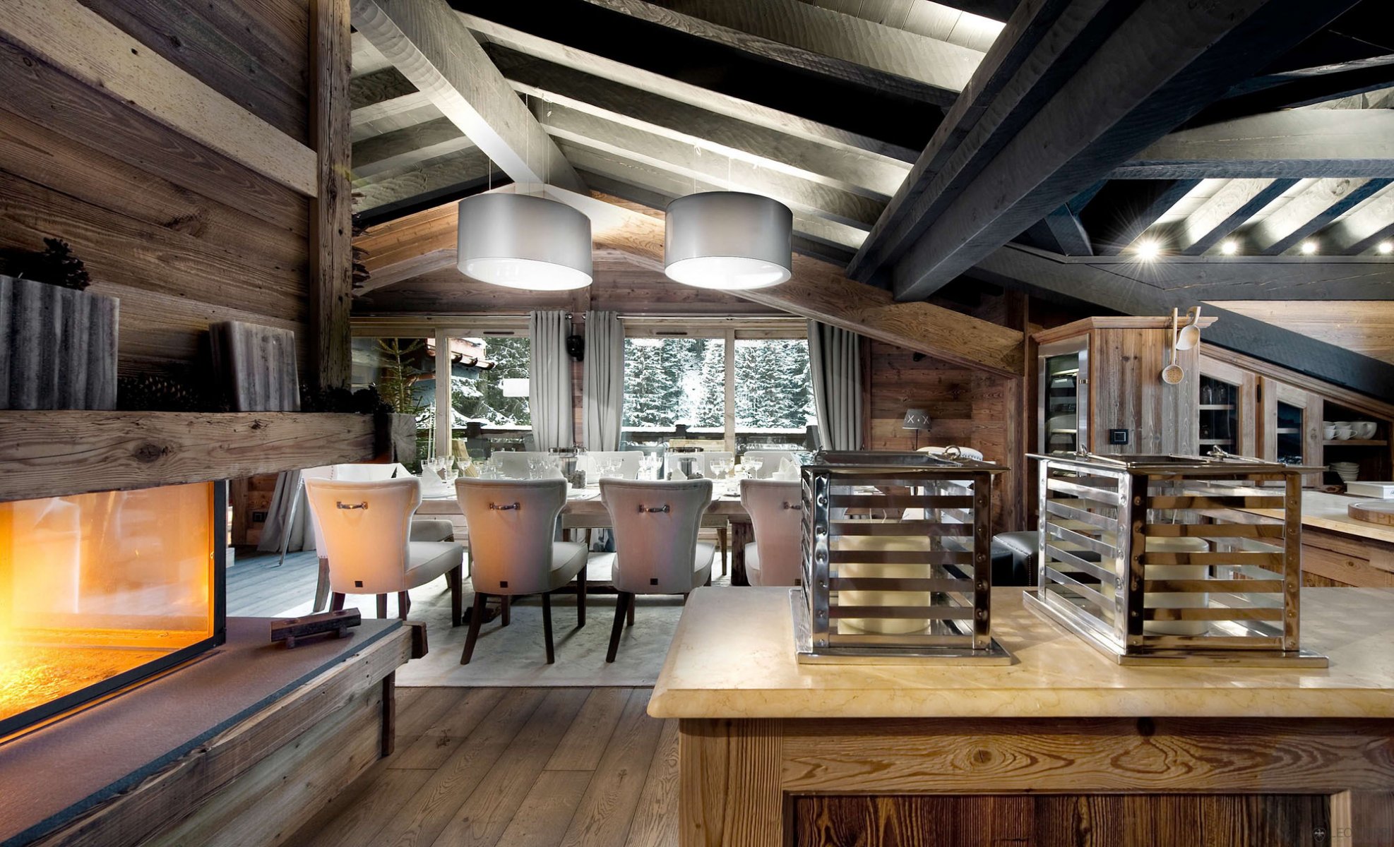 interni casa chalet camino design