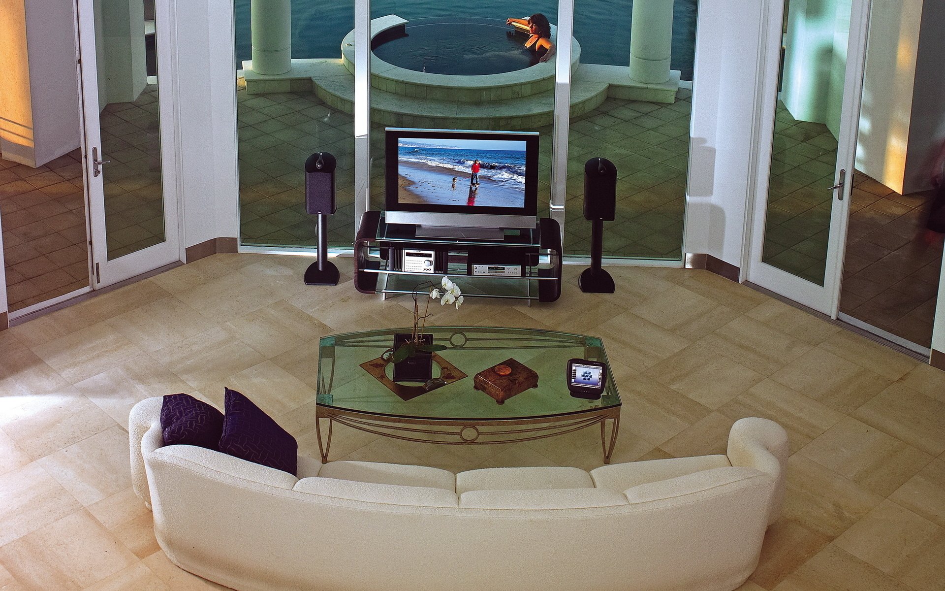 interior style design house villa living space pool