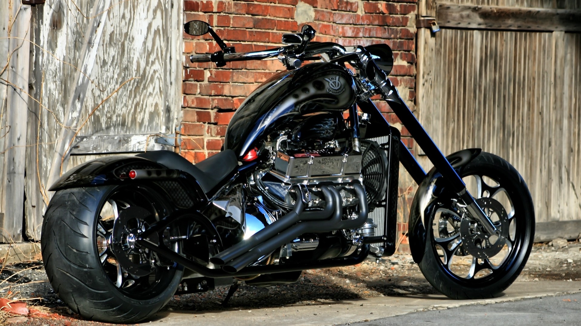 negro chopper cromo motocicletas