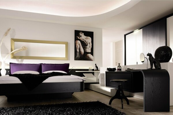 Chambre chic dans la Villa dans un design moderne