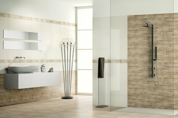 Design of the bathroom in the villa