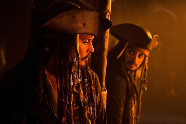 A shot from a movie about pirates with Johnny Depp