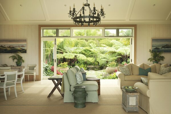 Living space with a beautiful view of the garden