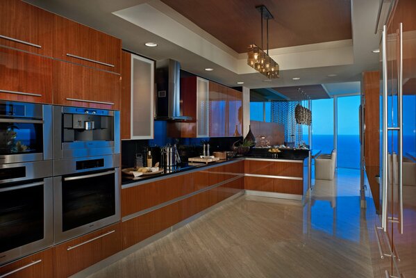 Stylish designer kitchen for the villa