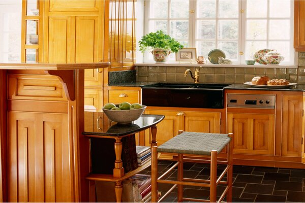 Interior design della cucina in legno