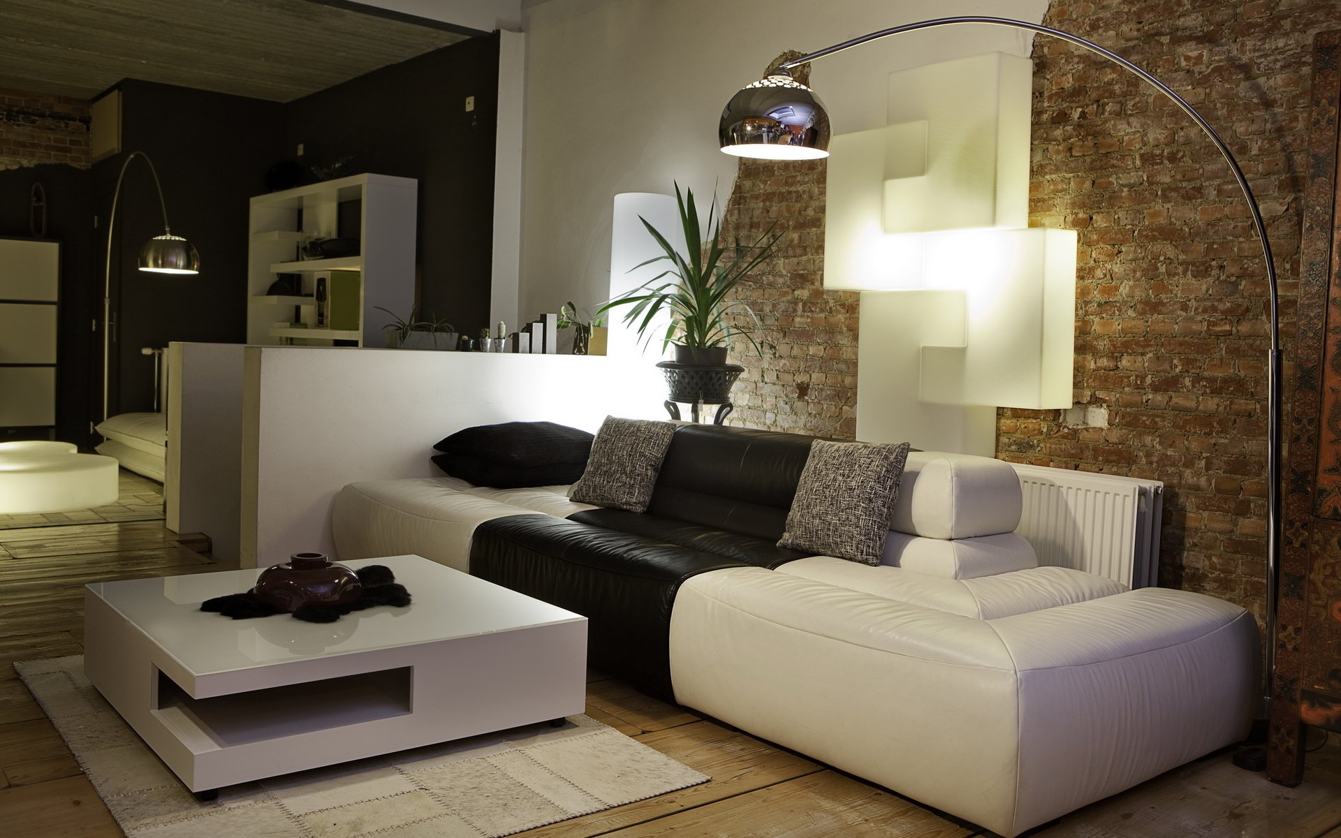 innenraum zimmer wohnung design stil sofa schwarz und weiß lampe