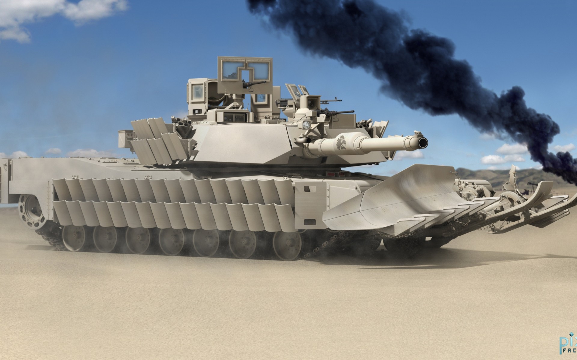 us-kampfpanzer harley davidson tank rendering abrams