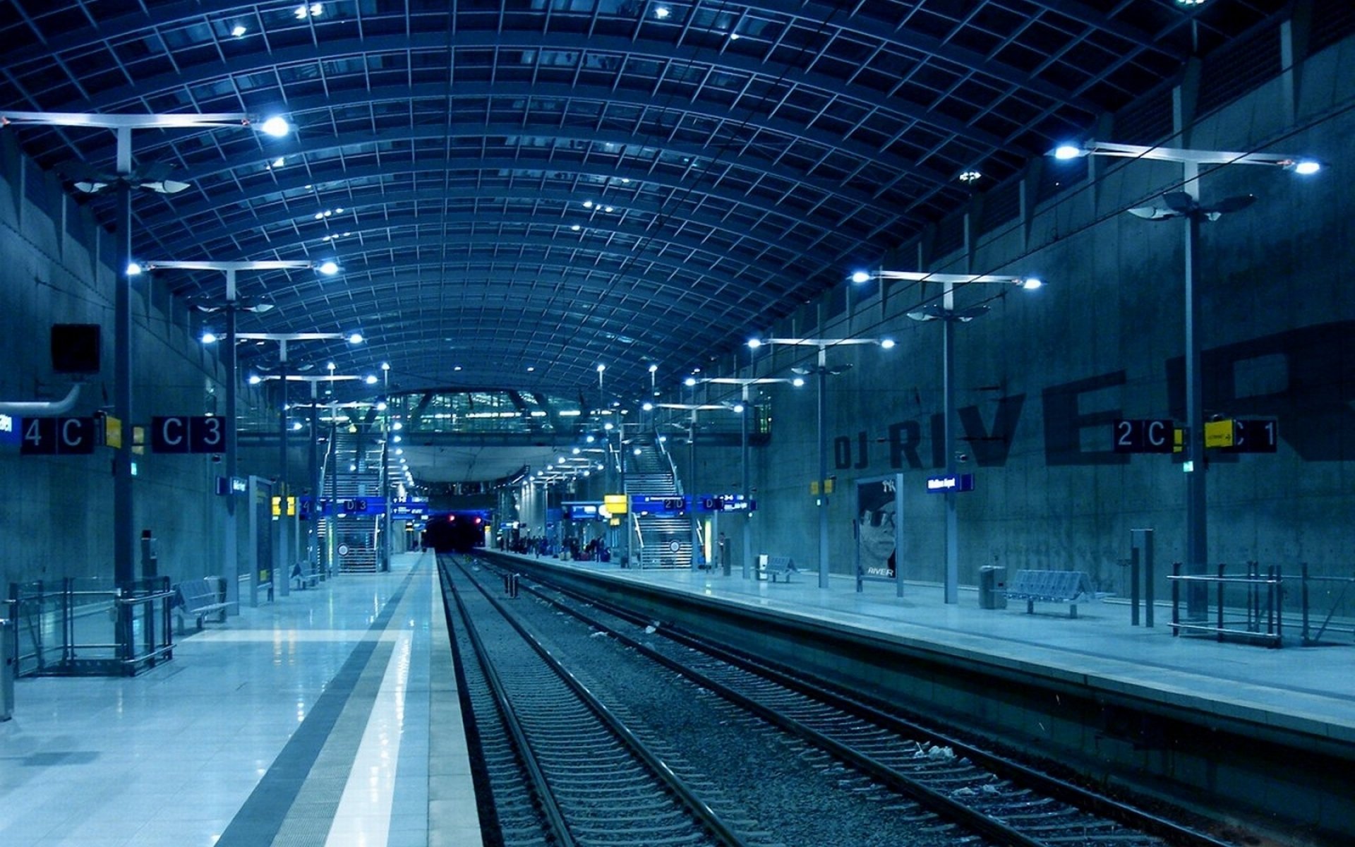 metro vestíbulo interior ferrocarril luz escaleras