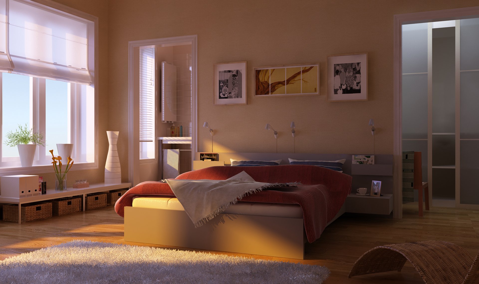 interior style design house villa room bedroom