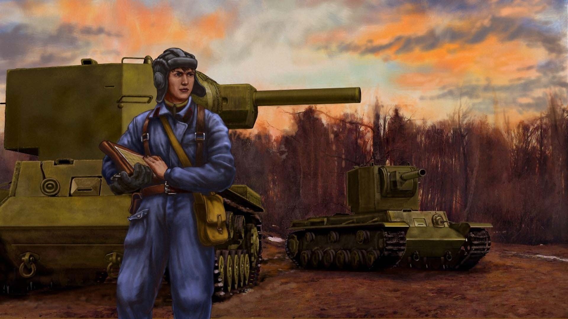 art radziecki kv-2 klim woroszyłow ciężki ww2 czołg