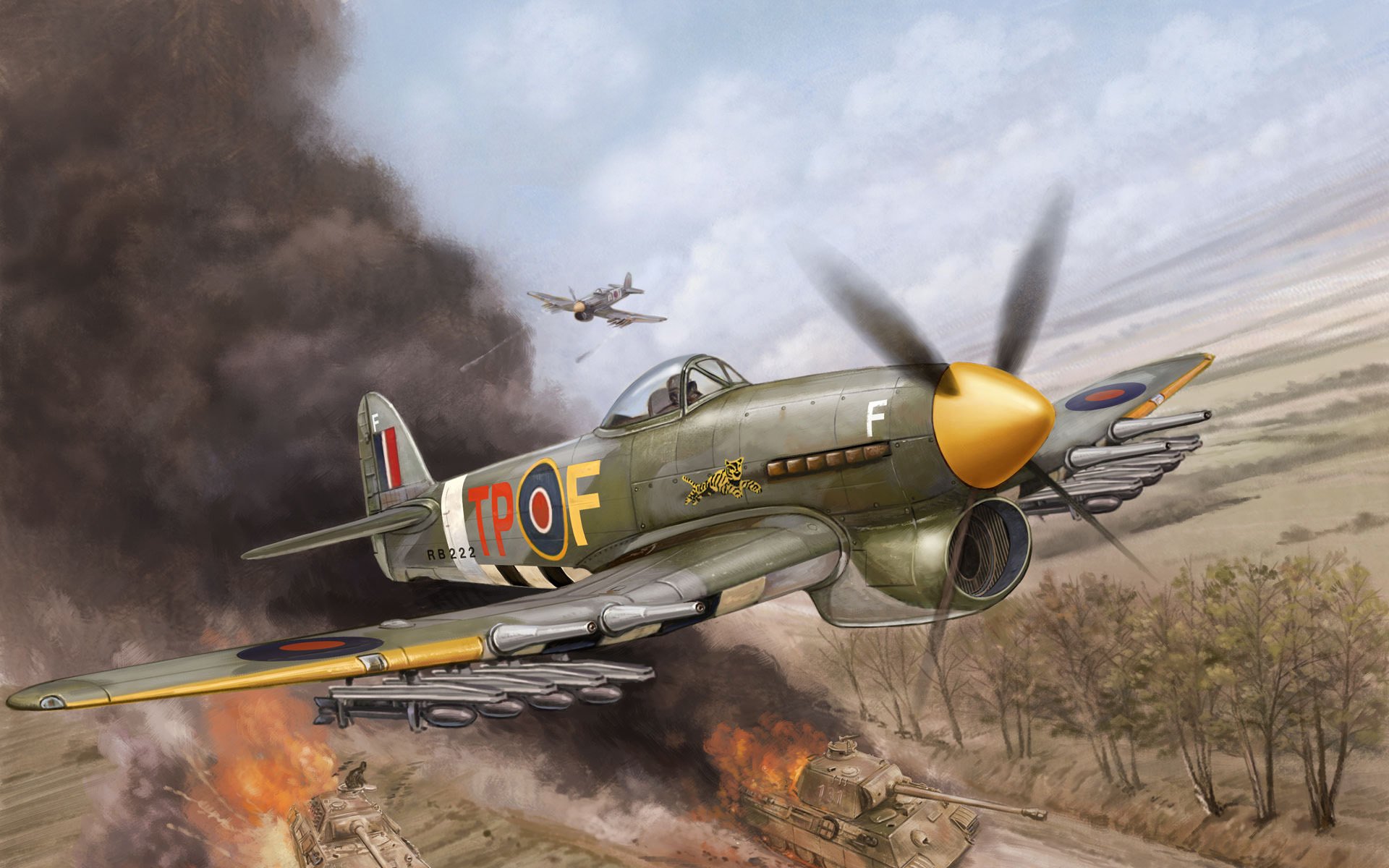 aereo hawker typhoon britannico arte hawker typhoon