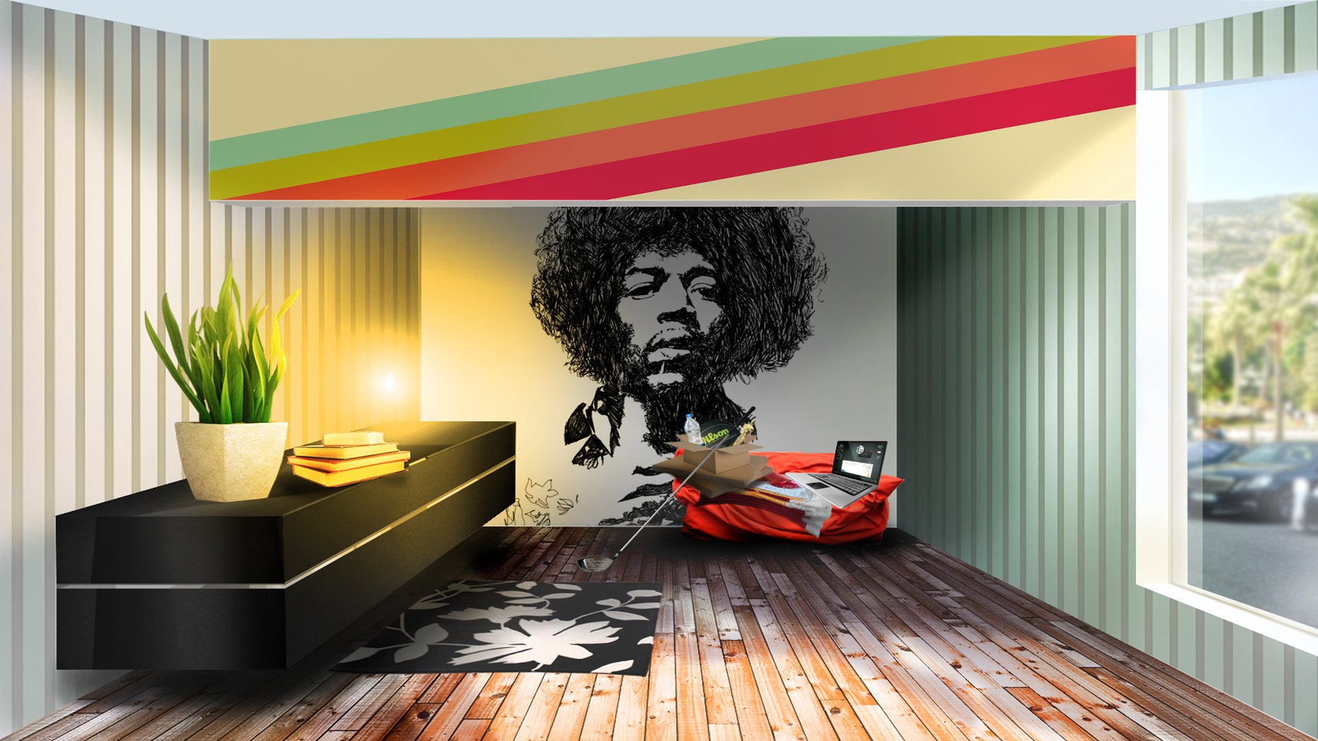 pièce intérieur fenêtre hendrix